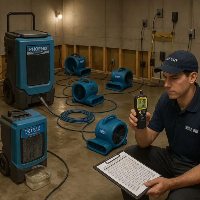 Structural Drying and Dehumidification process in Middletown, PA